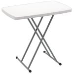 Masa pliabila 76x50 cm, inaltime reglabila 36-71 cm, pentru terasa, gradina sau camping, HDPE alb Household NewTrend