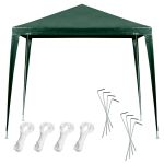 Pavilion gradina 250x250x255 cm, structura metalica cu 4 picioare, acoperis PE 90g/mp, verde Household NewTrend