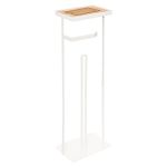 Suport hartie igienica 5Five cu raft depozitare, otel, 18x12x59 cm, alb Household NewTrend