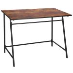 Birou tip masa laterala, cu cadru din otel, 50x100x76 cm, industrial, maro Household NewTrend