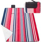 Patura pentru picnic sau plaja, cu folie izolatoare si maner, 160x200cm, albastru rosu Household NewTrend