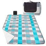 Patura pentru picnic sau plaja, cu folie izolatoare si maner, 200x240cm, albastru gri Household NewTrend