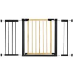 Poarta de siguranta Safety Gate pentru scari, ajustabila, din lemn cu structura otel, 117-124cm, negru maro Household NewTrend