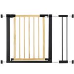 Poarta de siguranta Safety Gate pentru scari, ajustabila, din lemn cu structura otel, 89-96cm, negru maro Household NewTrend