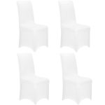 Set 4 huse pentru scaune de evenimente, marime universala, poliester si spandex, alb Household NewTrend