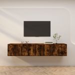 Dulapuri TV montate pe perete 2 buc stejar afumat 100x34,5x40cm GartenMobel Dekor