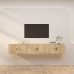 Dulapuri TV montate pe perete 3 buc stejar sonoma 80x34,5x40 cm GartenMobel Dekor