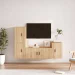 Set dulap TV, 4 piese, stejar sonoma, lemn prelucrat GartenMobel Dekor