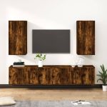 Set dulapuri TV, 4 piese, stejar fumuriu, lemn prelucrat GartenMobel Dekor