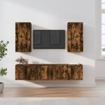 Set dulapuri TV, 5 piese, stejar fumuriu, lemn prelucrat GartenMobel Dekor