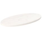 Blat de masă, alb, 70x35x2,5 cm, lemn masiv de pin, oval GartenMobel Dekor