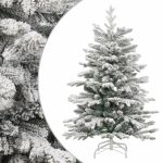 Brad de Crăciun artificial cu balamale și zăpadă, 120 cm GartenMobel Dekor