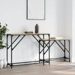 Mese console suprapuse, 2 buc, stejar sonoma, lemn prelucrat GartenMobel Dekor