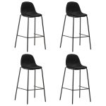 Scaune de bar, 4 buc., negru, material textil GartenMobel Dekor