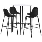 Set mobilier de bar, 5 piese, negru, material textil GartenMobel Dekor