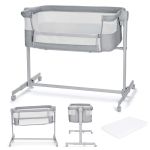 PATUT CO-SLEEPER KINDERKRAFT NESTE UP, FULL LIGHT GREY SuperHeroes ToysZone