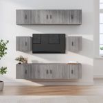 Set dulap TV, 8 piese, gri sonoma, lemn prelucrat GartenMobel Dekor