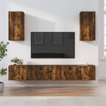 Set dulapuri TV, 6 piese, stejar fumuriu, lemn prelucrat GartenMobel Dekor