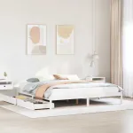 Cadru de pat fără saltea, alb, 180x200 cm, lemn masiv pin GartenMobel Dekor