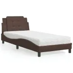 Pat cu saltea, maro, 80x200 cm, piele ecologică GartenMobel Dekor