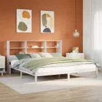 Pat cu bibliotecă fără saltea, 180x200 cm, lemn masiv de pin GartenMobel Dekor
