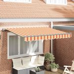 Cortina Retractabilă Manual Galben și portocaliu și alb GartenMobel Dekor