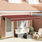 Cortina Retractabilă Manual Galben și portocaliu și alb GartenMobel Dekor