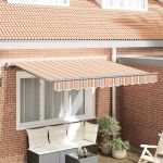 Cortina Retractabilă Manual Galben și portocaliu și alb GartenMobel Dekor