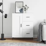 Servantă, alb, 69,5x34x90 cm, lemn compozit GartenMobel Dekor