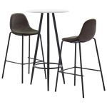 Set de bar, 3 piese, gri închis, material textil GartenMobel Dekor