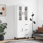 Dulap înalt, alb, 69,5x34x180 cm, lemn compozit GartenMobel Dekor