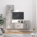 Set dulapuri TV, 5 piese, gri sonoma, lemn prelucrat GartenMobel Dekor