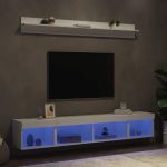 Unități de perete TV cu LED-uri, 5 piese, alb, lemn prelucrat GartenMobel Dekor