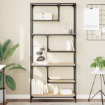 Bibliotecă, stejar sonoma, 81x36x176 cm, lemn compozit GartenMobel Dekor