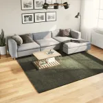 Covor HUARTE, fir scurt moale și lavabil verde pădure 240x240cm GartenMobel Dekor