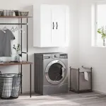 Dulap montat pe perete, alb, 69,5x34x90 cm, lemn prelucrat GartenMobel Dekor