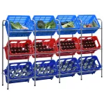 Raft de depozitare pentru 12 lăzi argintiu 190x33x116 cm oțel GartenMobel Dekor
