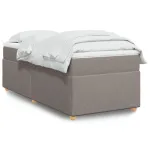 Pat box spring cu saltea, gri taupe, 90x190 cm, textil GartenMobel Dekor