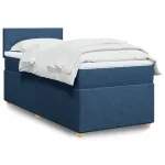 Pat box spring cu saltea, albastru, 100x200 cm, textil GartenMobel Dekor