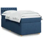 Pat box spring cu saltea, albastru, 100x200 cm, textil GartenMobel Dekor
