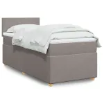 Pat box spring cu saltea, gri taupe, 80x200 cm, textil GartenMobel Dekor