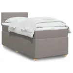 Pat box spring cu saltea, gri taupe, 80x200 cm, textil GartenMobel Dekor