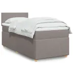 Pat box spring cu saltea, gri taupe, 90x190 cm, textil GartenMobel Dekor