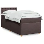 Pat box spring cu saltea, maro închis, 90x190 cm, textil GartenMobel Dekor