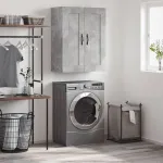 Dulap pe perete, gri beton, 69,5x34x90 cm, lemn prelucrat GartenMobel Dekor