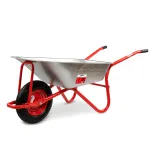 Roaba Metalica cu Cuva Galvanizata si Cadru din Metal, Capacitate 80L, Roata Pneumatica si Manere Ergonomice