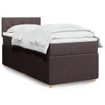 Pat box spring cu saltea, maro închis, 80x200 cm, textil GartenMobel Dekor