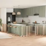 Poartă de câini pliabilă cu ușă, 12 panouri, 600 cm, lemn plop GartenMobel Dekor