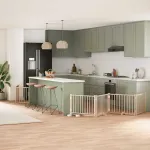 Poartă de câini pliabilă cu ușă, 8 panouri, 640 cm, lemn plop GartenMobel Dekor