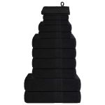 Set prosoape 12 buc Negru 360 g/m² 100% bumbac GartenMobel Dekor